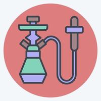 Icon Hookah. related to Qatar symbol. color mate style. simple design illustration. vector