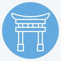 Icon Tori Gate. related to Japan symbol. blue eyes style. simple design illustration. vector