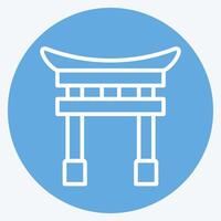 Icon Tori Gate. related to Japan symbol. blue eyes style. simple design illustration. vector