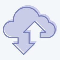 Icon Cloudy. related to Social Network symbol. - two tone style. simple design illustration vector