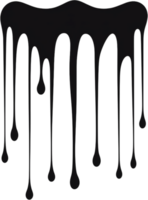 AI generated A blood trail horizontal line, a dense dripping black liquid slowly going down. Isolated png