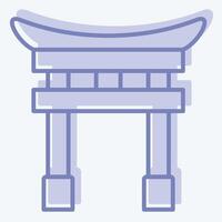 Icon Tori Gate. related to Japan symbol. two tone style. simple design illustration. vector