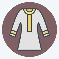Icon Kandura. related to Qatar symbol. color mate style. simple design illustration. vector