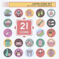 Icon Set Japan. related to Holiday symbol. color mate style. simple design illustration. vector