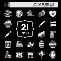 Icon Set Japan. related to Holiday symbol. glossy style. simple design illustration. vector