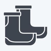 Icon Boots. related to Diving symbol. glyph style. simple design illustration vector