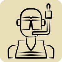 Icon Diving Glasses. related to Diving symbol. hand drawn style. simple design illustration vector