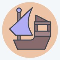 Icon Boat. related to Qatar symbol. color mate style. simple design illustration. vector