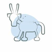 Icon Arabian Oryx. related to Qatar symbol. Color Spot Style. simple design illustration. vector