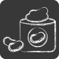 Icon Beans. related to Qatar symbol. chalk Style. simple design illustration. vector