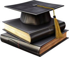 AI generated graduation cap and diploma png