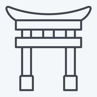 Icon Tori Gate. related to Japan symbol. line style. simple design illustration. vector