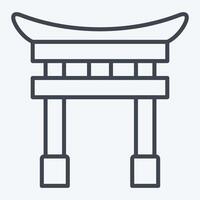 Icon Tori Gate. related to Japan symbol. line style. simple design illustration. vector