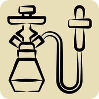 Icon Hookah. related to Qatar symbol. hand drawn style. simple design illustration. vector