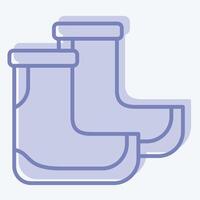 Icon Boots. related to Diving symbol. two tone style. simple design illustration vector