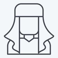 icono ghutra relacionado a Katar símbolo. línea estilo. sencillo diseño ilustración. vector