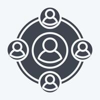 Icon Social. related to Social Network symbol. glyph style. simple design illustration vector