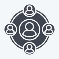 Icon Social. related to Social Network symbol. glyph style. simple design illustration vector