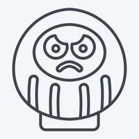 Icon Daruma. related to Japan symbol. line style. simple design illustration. vector