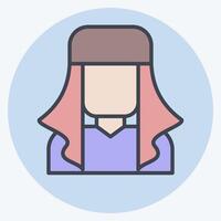 Icon Ghutra. related to Qatar symbol. color mate style. simple design illustration. vector