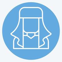 Icon Ghutra. related to Qatar symbol. blue eyes style. simple design illustration. vector