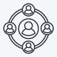 Icon Social. related to Social Network symbol. line style. simple design illustration vector