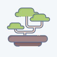 Icon Bonsai. related to Japan symbol. doodle style. simple design illustration. vector