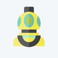 Icon Diving Helmet. related to Diving symbol. flat style. simple design illustration vector