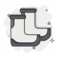 Icon Boots. related to Diving symbol. comic style. simple design illustration vector