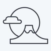 Icon Fuji Mountain. related to Japan symbol. line style. simple design illustration. vector