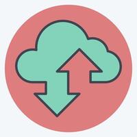 Icon Cloudy. related to Social Network symbol. color mate style. simple design illustration vector