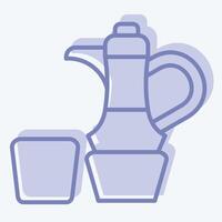 Icon Coffe. related to Qatar symbol. two tone style. simple design illustration. vector