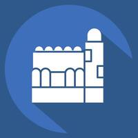 Icon Mosque. related to Qatar symbol. long shadow style. simple design illustration. vector