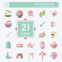 Icon Set Japan. related to Holiday symbol. flat style. simple design illustration. vector