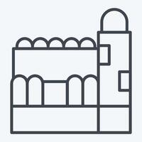 Icon Mosque. related to Qatar symbol. line style. simple design illustration. vector