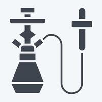 Icon Hookah. related to Qatar symbol. glyph style. simple design illustration. vector