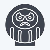 Icon Daruma. related to Japan symbol. glyph style. simple design illustration. vector