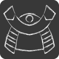 Icon Samurai. related to Japan symbol. chalk Style. simple design illustration. vector