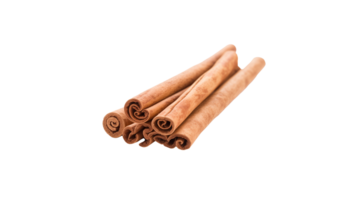 AI generated Cinnamon stick cut out. Isolated cinnamon on transparent background png