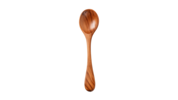 AI generated Wooden brown spoon cut out. Isolated wooden spoon on transparent background png