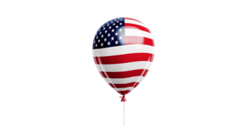AI generated Air balloon in American flag cut out. Balloon with American flag cutout png