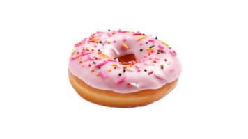 ai gegenereerd smakelijk geïsoleerd donut besnoeiing uit. geïsoleerd donut Aan transparant achtergrond png