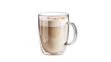 ai generado jarra de latté cortar afuera. transparente taza de café separar png