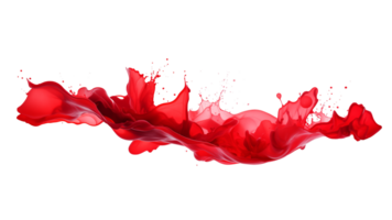 AI generated Splash of red paint cut out. Splash of red water on transparent background png