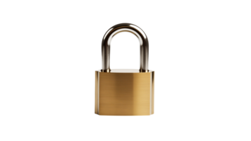 AI generated Realistic padlock cut out. Metal padlock on transparent background png