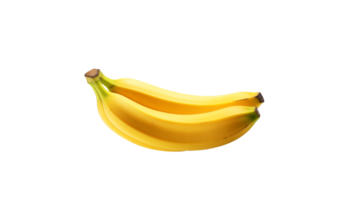 AI generated Isolated banana cut out. Yellow banana fruit on transparent background png