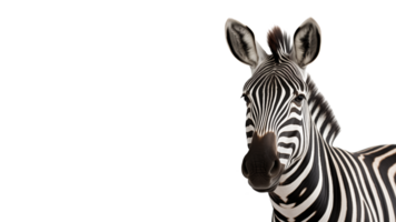 ai generiert Zebra Tier Schnitt aus. isoliert Zebra Tier auf transparent Hintergrund png