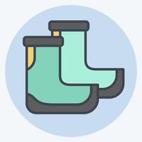 Icon Boots. related to Diving symbol. color mate style. simple design illustration vector