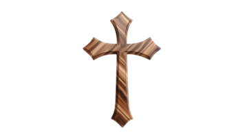 AI generated Wooden cross cut out. Retro cross on transparent background. Jesus cross cut out png