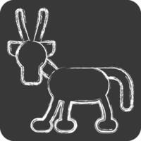 Icon Arabian Oryx. related to Qatar symbol. chalk Style. simple design illustration. vector